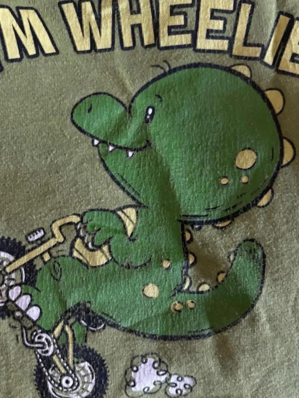 Kids Olive Green Dino Graphic Long-Sleeve Tee - 